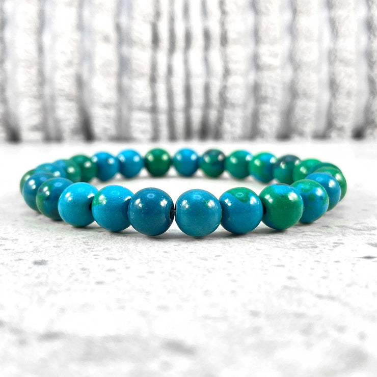 Bracelet en chrysocolle pour le soulagement du diabète, du stress et de l'anxiété