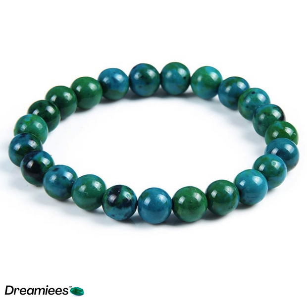 Bracelet en chrysocolle pour le soulagement du diabète, du stress et de l'anxiété